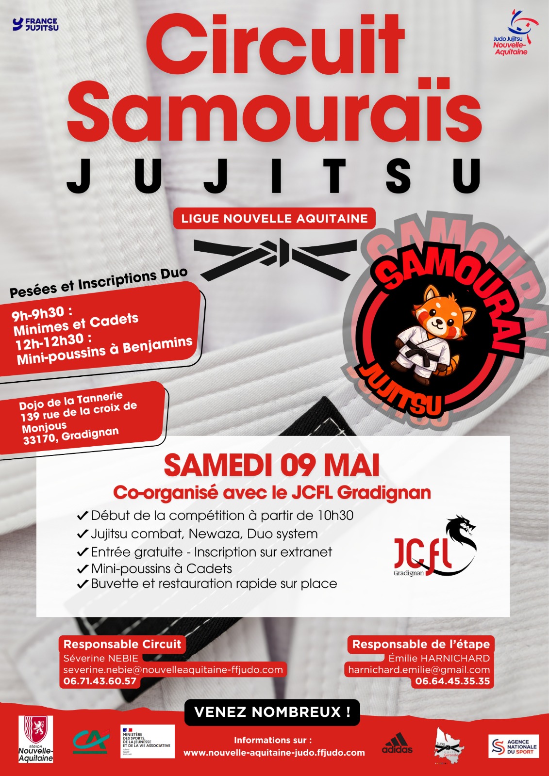 CIRCUIT SAMOURAIS JUJITSU JEUNES : SAMEDI 9 MAI