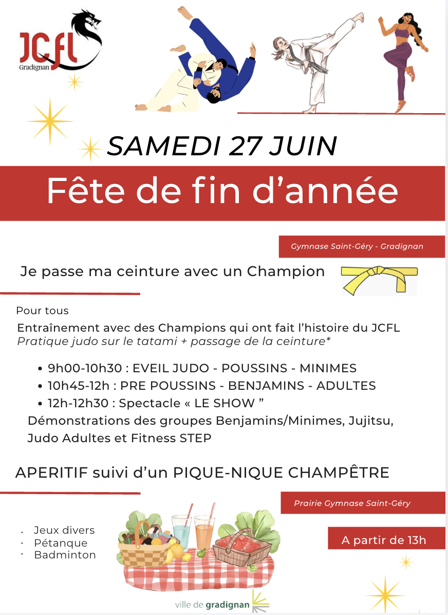 FETE DE FIN D&rsquo;ANNEE SAMEDI 27 JUIN